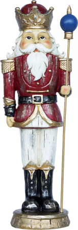 CRACIUN MAGIC - Spargatorul de Nuci KING SANTA, Rosu, 25.5cm