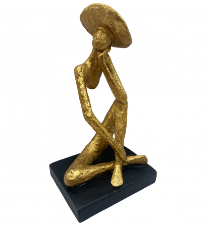 Figurine & Statuete - Statueta THINKING WOMAN, Auriu, 23cm
