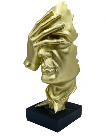 Agende & Articole De Birou - Statueta abstracta HUMAN FACE, Auriu, 24cm