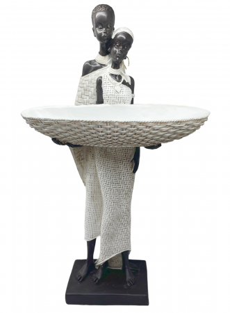 Figurine & Statuete - Statueta africana Cuplu cu Cos MAALY, 10x36cm