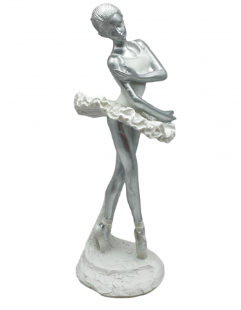 Statueta balerina CLARA, Alb, 21cm [2]
