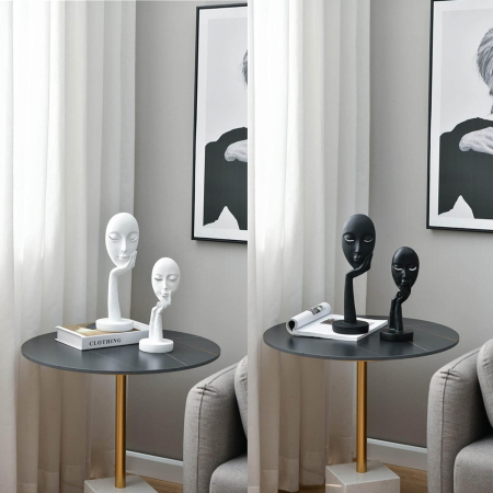 Statueta decorativa THINKER CLEO, Alb, 37cm [4]