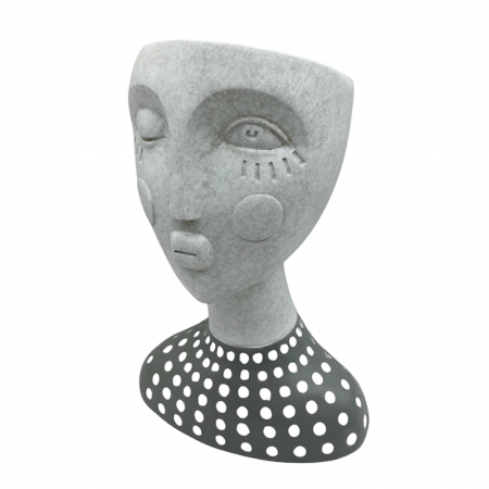 Statueta cu vas pentru flori LISBETH, Gri, 14x21cm [4]