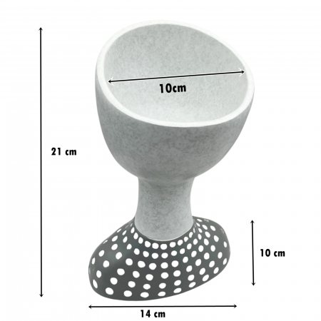 Statueta cu vas pentru flori LISBETH, Gri, 14x21cm [2]