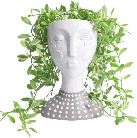Statueta cu vas pentru flori LISBETH, Gri, 14x21cm [1]