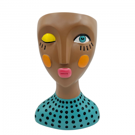 Statueta cu vas pentru flori LISBETH, Maro, 14x21cm [2]