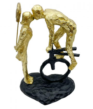 Statueta Cuplu indragostiti AMORE, Auriu, 25cm [1]