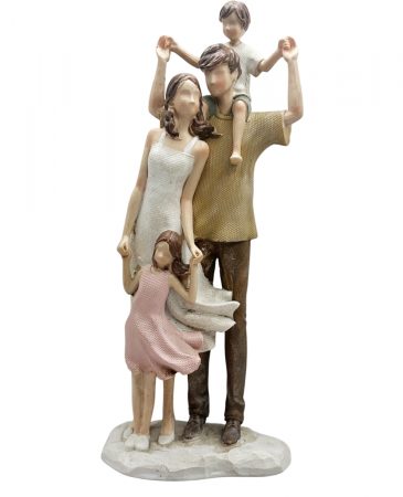 HOME & DECO - Statueta Cuplu cu copii YOUNG FAMILY, 28cm