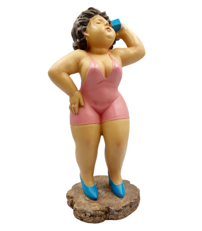 Figurine & Statuete - Figurina Femeie in costum de baie CHUBBY LADY, Roz