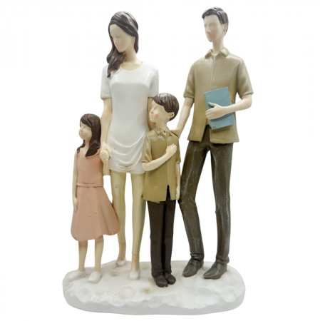 HOME & DECO - Statueta Cuplu cu copii YOUNG FAMILY, 26cm