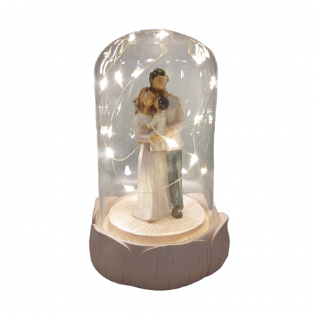Statueta Cuplu LOVING in cupola cu leduri, 15.5cm [1]
