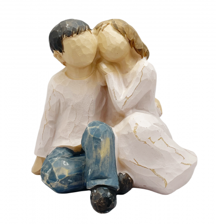 Figurine & Statuete - Statueta cuplu indragostiti QUIETLY, 10x9.5cm