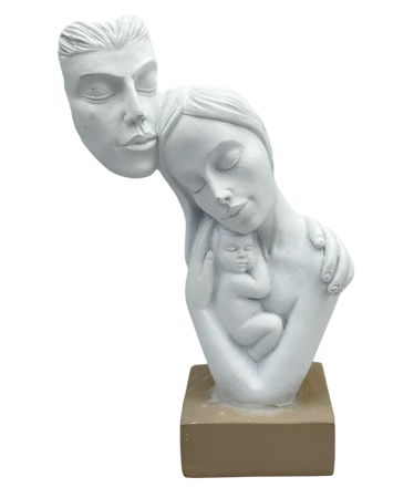 Figurine & Statuete - Statueta cuplu cu copil FAMIGLIA, Alb