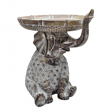 Elefant decorativ cu platou ZOLA, Maro, 19x19cm [2]