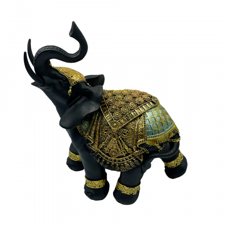 Elefant decorativ ZOLA Negru Auriu [4]