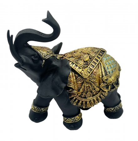 CASA & DECOR - Elefant decorativ ZOLA Negru Auriu