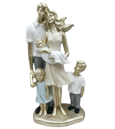 Statuete - Statueta Familie cu 3 copii HAPPINESS