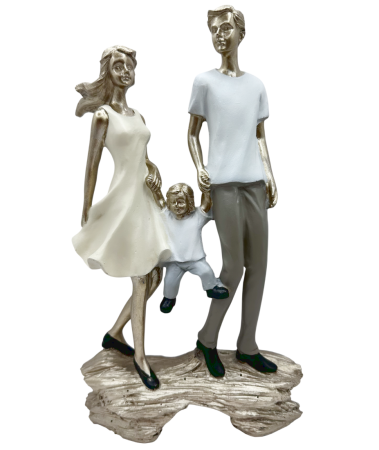 Statuete - Figurină familie cu copil în mișcare