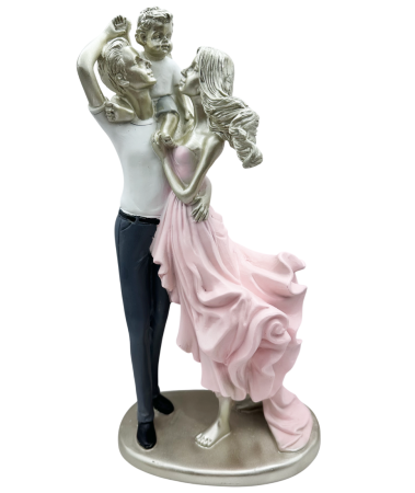 DECORATIUNI - Figurină familie cu copil în mișcare