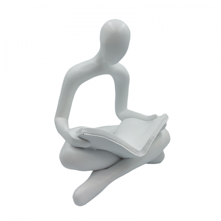 Agende & Articole De Birou - Statueta THE READER, Alb, 12x18cm
