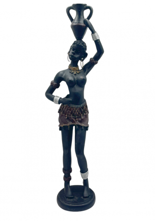 Figurine & Statuete - Statueta Negresa cu amfora pe cap DAYO, 34cm
