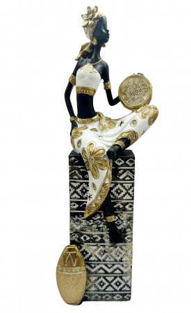Figurine & Statuete - Statueta Negresa cu tamburina DIKA, 7x32cm