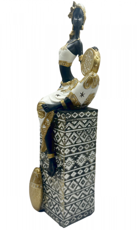 Statueta Negresa cu tamburina DIKA, 7x32cm [1]