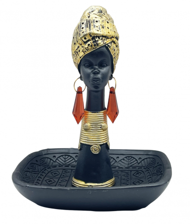 Agende & Articole De Birou - Statueta Negresa ADE cu Platou, 13x16cm