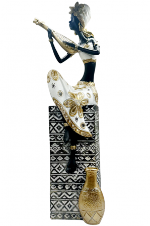 Figurine & Statuete - Statueta Negresa cu mandola DIKA, 7x38cm