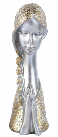 Statueta PRAYING LADY, Argintiu, 33cm [0]