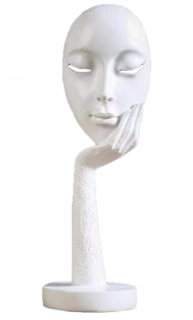 Statueta decorativa THINKER CLEO, Alb, 37cm [3]