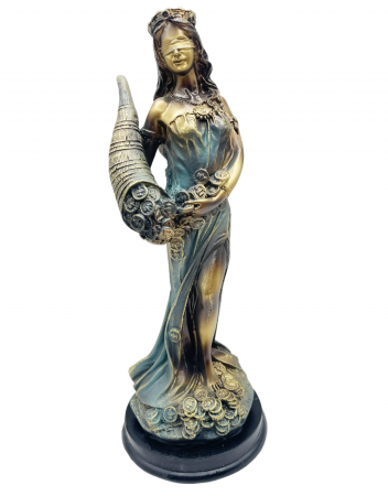 Statueta ZEITA FORTUNA,34cm, Auriu/ Albastru [2]