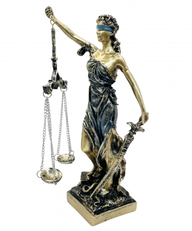 Agende & Articole De Birou - Statueta Zeita Justitiei THEMIS, Albastru/ Auriu, 27cm