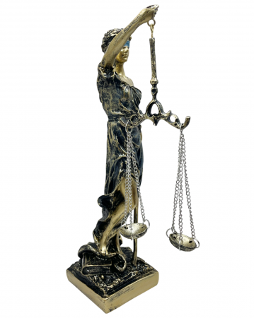 Statueta Zeita Justitiei THEMIS, Albastru/ Auriu, 27cm [1]