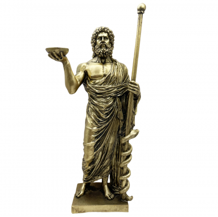 Statueta ZEUL ESCULAP, Auriu, 31cm [2]