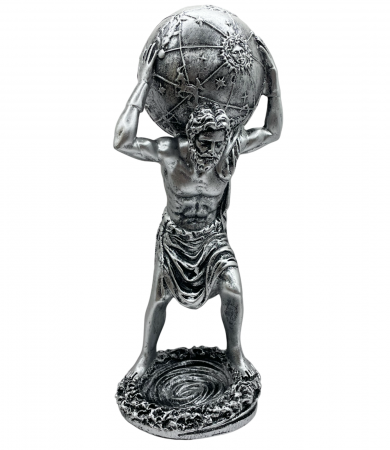 Statueta ZEUL ATLAS, Argintiu, 28cm [2]