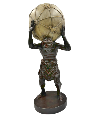 Figurine & Statuete - Statuetă Zeul ATLAS cu Glob Astrologic, Bronze Auriu, 42cm