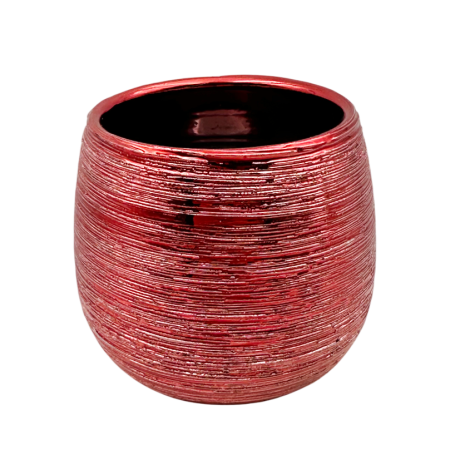 DECORATIUNI CRACIUN - Vas decorativ roșu metalizat  SEASON – model texturat