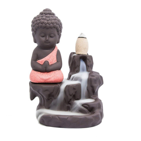 Aromaterapie - Suport conuri parfumate ZEN BUDDHA - Efect Cascada de Fum