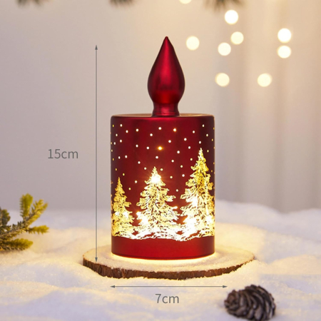 Candela LED aurie cu ren si fulgi de nea HARMONY [3]