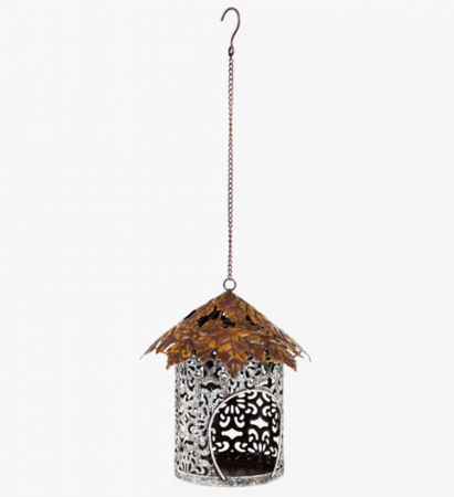 Casuta decorativa - Suport candela LEAF, 12x22cm, Metal [2]