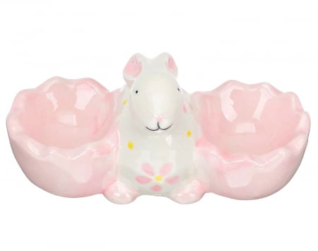 De Sezon - Suport pentru 2 oua BUNNY cu Iepuras, 14x7cm
