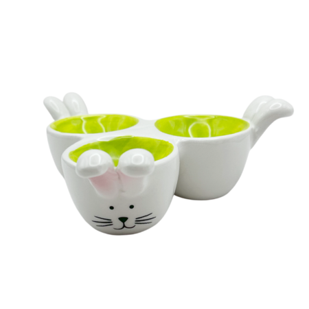 De Sezon - Suport ouă ceramic iepuraș – Platou decorativ Paște