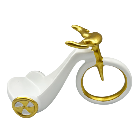 Halbe & Butelcute & Accesorii Bar - Suport pentru sticla de vin BICYCLE, Alb Auriu