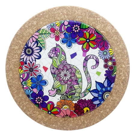BUCATARIE & SERVIRE - Suport pentru vase fierbinti KITTY GARDEN, Pluta - Model pisica
