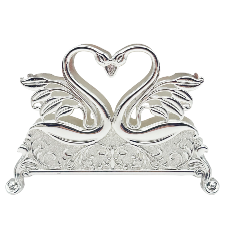 Suport servetele argintat LEYLA cu lebede [1]