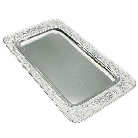Servirea & Pregatirea Mesei - Tava argintata GRACE cu sidef, 39x21cm