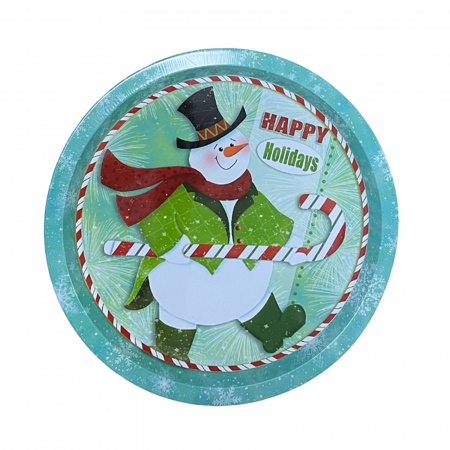 SERVIRE & DECORARE MASA CRACIUN - Tava Craciun Happy Moments 32cm, Metal