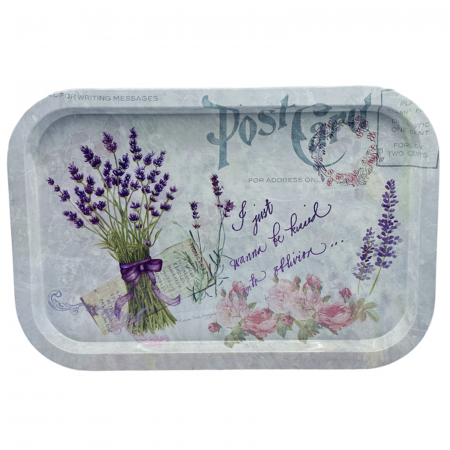 Servirea & Pregatirea Mesei - Tava metal cu lavanda BOUQUET, 34x23cm