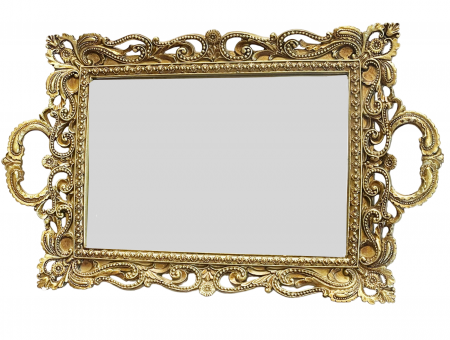 Fructiere & Cosuri Decorative - Tava cu Oglinda EPOQUE, Auriu, 25x41cm